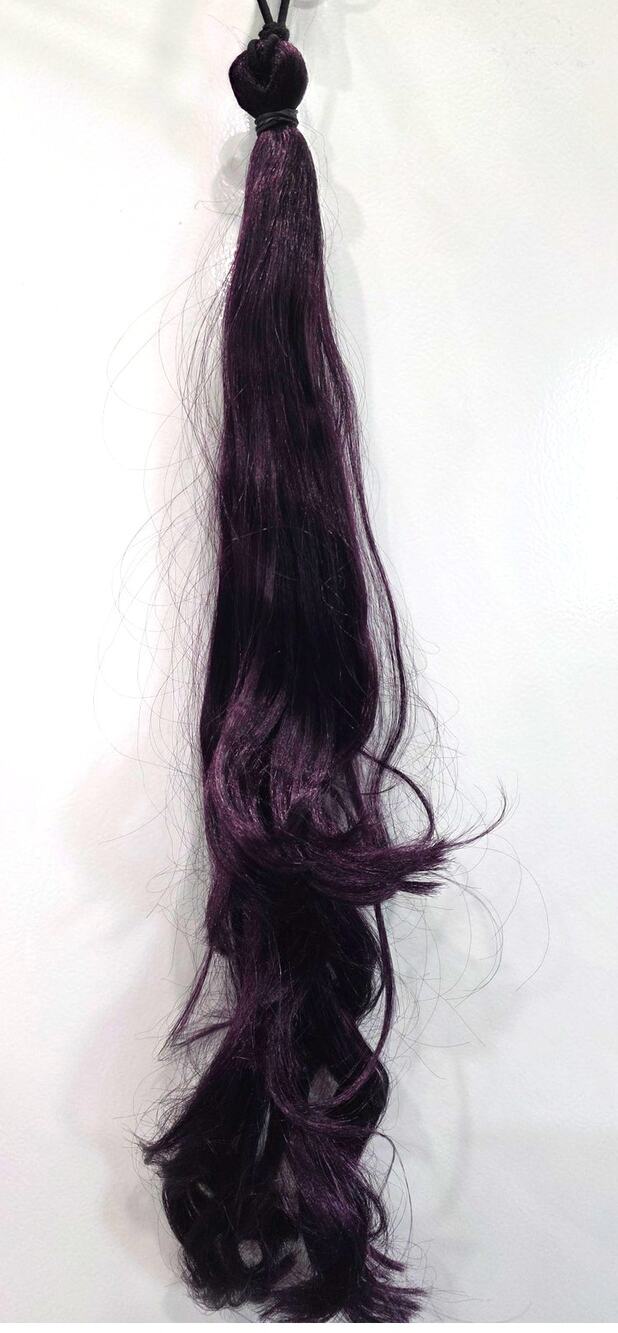 Deep Dark Purple Ponytail Ponyfall Pony Fall Elastic 24 in long Hair Extensions